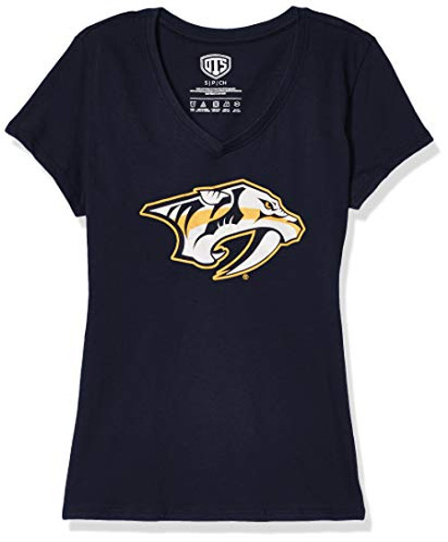 OTS NHL Nashville Predators Women's Rival V-Neck Tee, Alternate Logo, Medium OTS NHL Nashville Predators Women's Rival V-Neck Tee, Alternate Logo, Medium