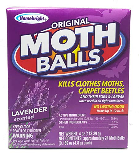 Homebright Moth Balls Lavender Scented 4oz -4pack- -4- Smells Like Lavender