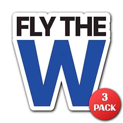 Fly The W Chicago - [CUSTOMI] Decal Sticker for Car Truck MacBook Laptop Air Pro Vinyl (3 Pack)