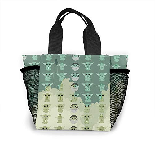 Baby Yoda Lunch Bag with Adjustable Strap, Baby Yoda Bag for Lunch Box Container for Kids, Students,The Mandalorian Fans Collectors