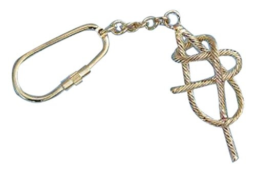 Hampton Nautical K-277 Solid Brass Sheet Band Knot Key Chain 5" - Nautical Decor - Nautical Home Decoration