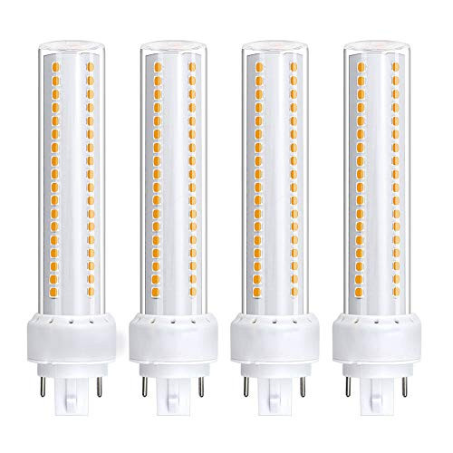 Luxvista 13W GX24Q 4-Pin Base Light Bulb Daylight 6000K G24Q 4-pin LED PL Retrofit Lamp AC 85-265V gx24q 4 pin led 26W CFL Replacement GX24 LED Recessed Down Light Bulb NO Ballast Required