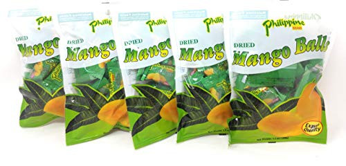 Philippine Brand Dried Mango Balls, 3.5oz -100g-, 5 Pack