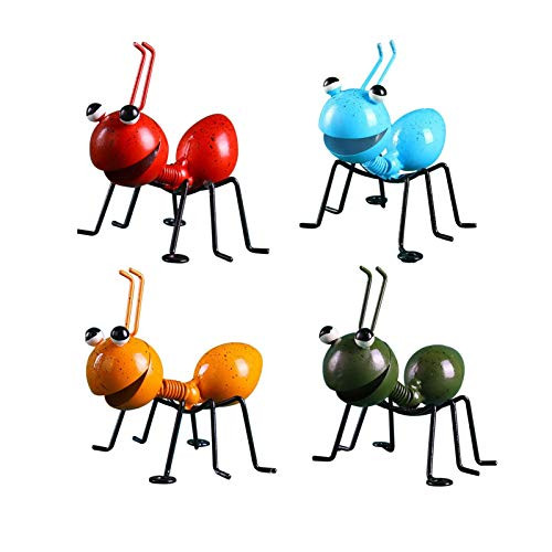 N.R Metal Ant Wall Decor Set of 4 Colorful Indoor Bathroom Kid's Room Or Outdoor Garden Yard Art Wall Sculptures