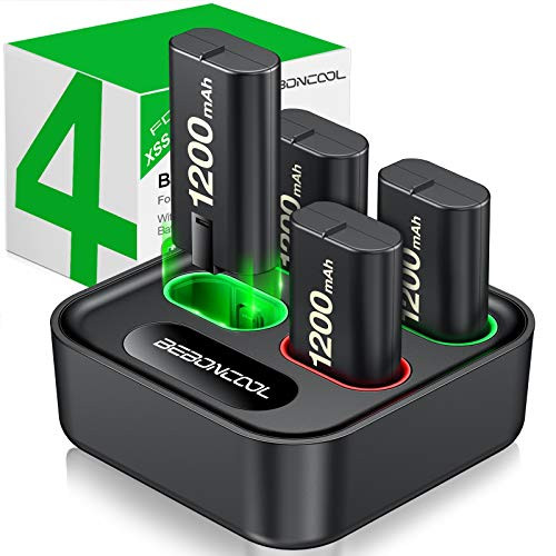Charger for Xbox One Controller Battery Pack, with 4 x 1200mAh Rechargeable Xbox One Battery Charger Charging Kit for Xbox One Xbox Series X-S, Xbox One X/Xbox One S/Xbox One Elite Controllers