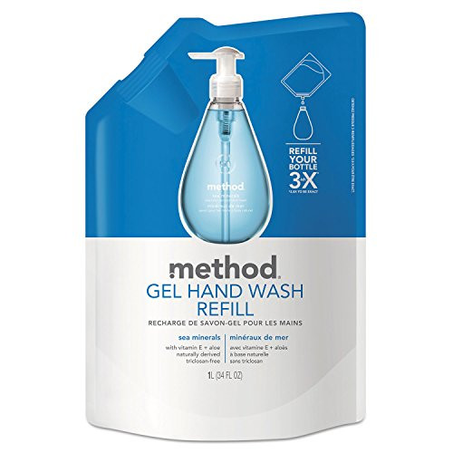 Method 00653 Gel Hand Wash Refill, Sea Minerals, 34 oz Pouch