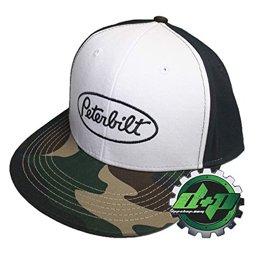 Peterbilt Trucks Camo Flat Bill Hat Base Ball Trucker Cap Camouflage PB