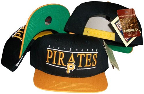 Pittsburgh Pirates Black/Yellow Two Tone Snapback Adjustable Plastic Snap Back Hat/Cap Pittsburgh Pirates Black/Yellow Two Tone Snapback Adjustable Plastic Snap Back Hat/Cap
