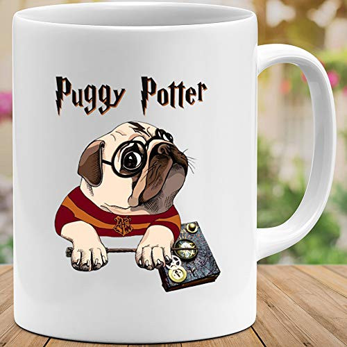 Puggy -Potter Gift Fan Pug Cute Puppy Dog -Harry Movie Potter Funny Meme Costume Movie Funny Gift Coffee Mugs Puggy -Potter Gift Fan Pug Cute Puppy Dog -Harry Movie Potter Funny Meme Costume Movie Funny Gift Coffee Mugs