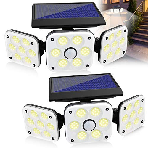 Solar Motion Lights Outdoor - 2 Pack, Solar Security Lights with Motion Sensor, 3 Adjustable Heads 20 COB 270 Wide Angle Solar Flood Lights Outdoor, IP65 Waterproof for Garden Yard Garage Pathway Solar Motion Lights Outdoor - 2 Pack, Solar Security Lights with Motion Sensor, 3 Adjustable Heads 20 COB 270 Wide Angle Solar Flood Lights Outdoor, IP65 Waterproof for Garden Yard Garage Pathway