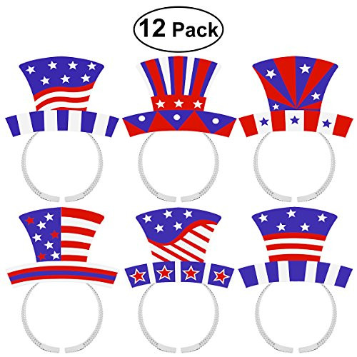 4th of July Headband OULII Fourth of July Party Supplies Patriotic Star Boppers American Flag Headbands Independence Day Party Accessories 12PCS 4th of July Headband OULII Fourth of July Party Supplies Patriotic Star Boppers American Flag Headbands Independence Day Party Accessories 12PCS