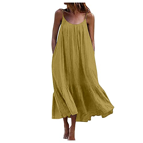 Women Summer Spaghetti Strap V Neck Sleeveless Casual Mini Dress Solid Maxi Dress Sexy Flowy Pleated Mini Swing Dress Women Summer Spaghetti Strap V Neck Sleeveless Casual Mini Dress Solid Maxi Dress Sexy Flowy Pleated Mini Swing Dress