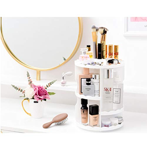 Cabilock Makeup Organizer 360 Degree Rotating Acrylic Adjustable Cosmetic Storage Holder for Cosmetics Makeup