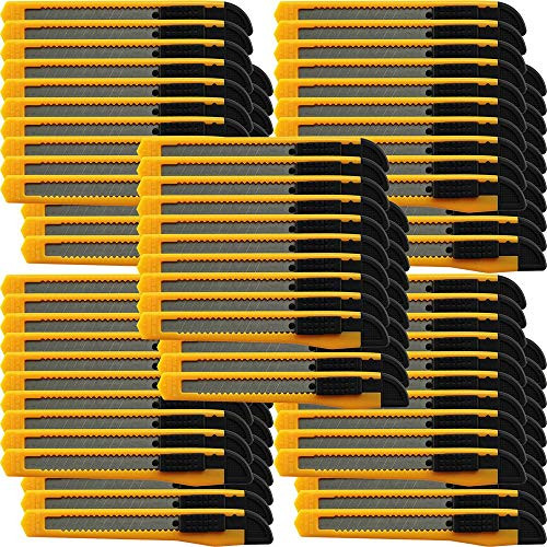 100x Bulk Small Yellow Utility Knife Box Cutters Snap Off Blade 9MM Blade