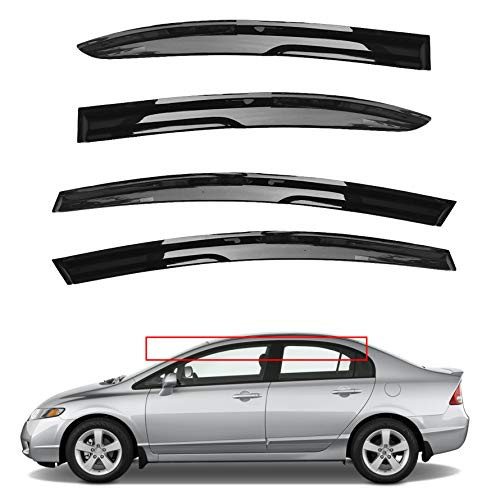 munirater Side Window Visor Vent Rain Guard Deflector Replacement for 2006-2011 Honda Civic Sedan