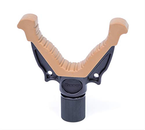 Soft Rubber Tripod V Yoke Rest w/Dual 1/4-20 3/8 Camera Threads and 360 Degree Free panning Ball Bearing Base for Shooting Stick