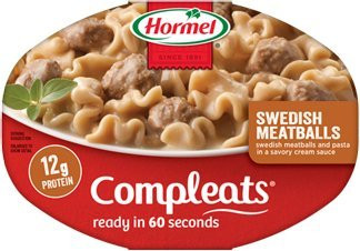 Hormel, ComplEats, Microwave Dinner, 10oz Tray -Pack of 8- -Choose Varieties Below- -Homestyle Swedish Meatballs-