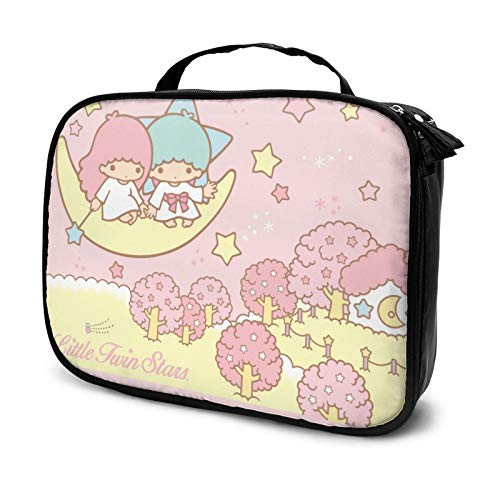 Yhdsaihvnbs Sanrio-Little Twin Stars Waterproof Cosmetic Bag, Makeup Case Organizer-Travel Toiletry Cosmetic Bags, Portable Storage Bag with Adjustable Divider