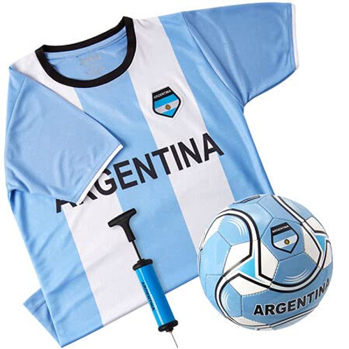Argentina National Team Kids Soccer Kit - Includes Jersey, Shorts, and Ball Argentina National Team Kids Soccer Kit - Includes Jersey, Shorts, and Ball