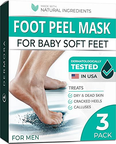 Foot Peel Mask - Large Size - For Cracked Heels, Dead Skin  and  Calluses - Make Your Feet Baby Soft  and  Get a Smooth Skin, Removes  and  Repairs Rough Heels, Dry Toe Skin - Exfoliating Peeling Natural Treatment. -3 Pack-