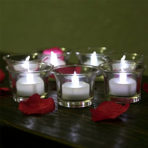 12pcs Pure White Light Wedding Led Tea Lights Battery Operated Candles, Romantic Unity Flameless Flickering Candle for Ceremony, Centerpieces, Reception Table, Anniversary, Church