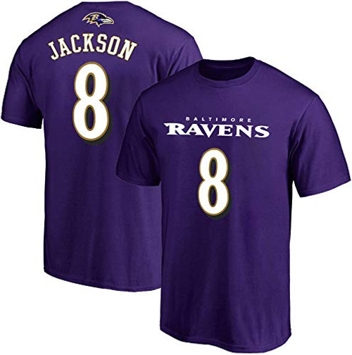 NFL Youth 8-20 Team Color Polyester Performance Mainliner Player Name and Number Jersey T-Shirt -Large 14/16, Lamar Jackson Baltimore Ravens Purple- NFL Youth 8-20 Team Color Polyester Performance Mainliner Player Name and Number Jersey T-Shirt -Large 14/16, Lamar Jackson Baltimore Ravens Purple-