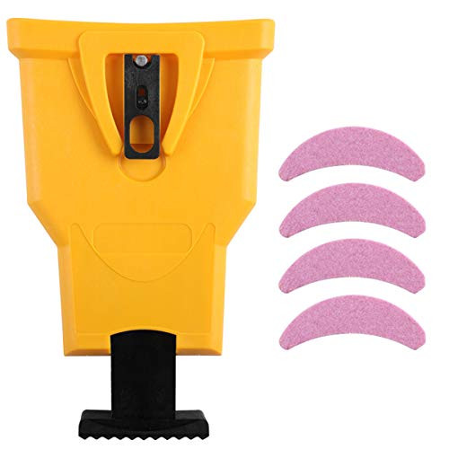 AULASISY Chainsaw Sharpener Universal Chain Saw Blade Teeth Sharpener Fast Sharpening Stone Grinder Tools Bar Mounted with Total 5 Whetston, Fit 14 16 18 20 Inches Two Holes Chain Saw Bar -Yellow- AULASISY Chainsaw Sharpener Universal Chain Saw Blade Teeth Sharpener Fast Sharpening Stone Grinder Tools Bar Mounted with Total 5 Whetston, Fit 14 16 18 20 Inches Two Holes Chain Saw Bar -Yellow-