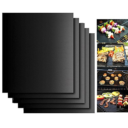 Grill Mat - Set of 5 Heavy Duty BBQ Grill Mats - Non Stick, Reusable, and Easy to Clean Barbecue Grilling Accessories - PTFE Teflon Fiber Grill Roast Sheets for Gas, Charcoal, Electric Grill Grill Mat - Set of 5 Heavy Duty BBQ Grill Mats - Non Stick, Reusable, and Easy to Clean Barbecue Grilling Accessories - PTFE Teflon Fiber Grill Roast Sheets for Gas, Charcoal, Electric Grill