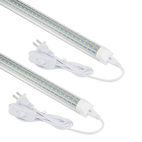 CNSUNWAY 2ft Led Shop Light , 24W 2680 LM 6000K, Cool White, T8 Led Light Fixture, Utility Room Lights, Linkable Tube Lights for Garage, Workbench, Warehouse, Plug and Play, Clear Cover -2-Pack- CNSUNWAY 2ft Led Shop Light , 24W 2680 LM 6000K, Cool White, T8 Led Light Fixture, Utility Room Lights, Linkable Tube Lights for Garage, Workbench, Warehouse, Plug and Play, Clear Cover -2-Pack-