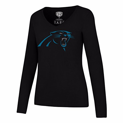 OTS NFL Carolina Panthers Women's Rival Long Sleeve Tee, Distressed Logo, Large OTS NFL Carolina Panthers Women's Rival Long Sleeve Tee, Distressed Logo, Large