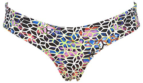 Arena Women's Rulebreaker Unique Brief Bikini Bottoms Athletic Sport Swimsuit, Mosaic, M