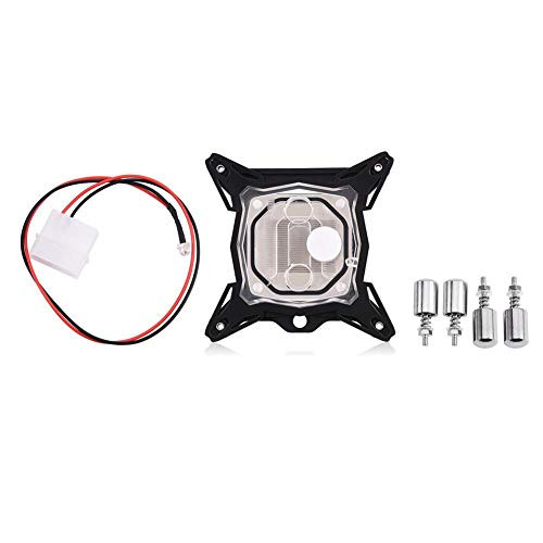 CPU Cooling Block, Universal 0.3mm Mini Computer CPU Cooling Water Block Cooler Kit Red Copper Base for Intel Cool Cool CPU CPU Cooler