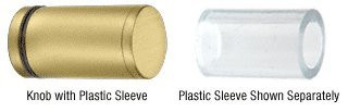 C.R. LAURENCE SDKP212SB CRL Satin Brass Cylinder Style Single-Sided Shower Door Knob With Plastic Sl