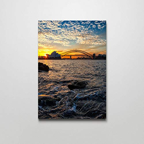 Sunset Modern Canvas Wall Art Painting Sydney Harbour At Sunset Canvas Wall Art Wall Decor Home Decor 12x16 In