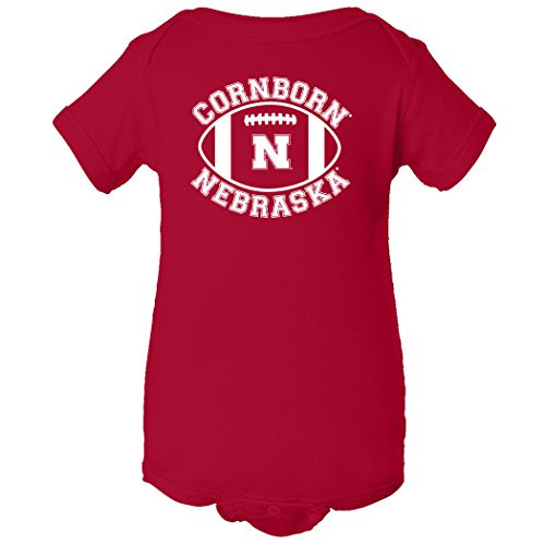 CornBorn Nebraska Cornhuskers N Nebraska Football Infant Onesie - Red - 6M CornBorn Nebraska Cornhuskers N Nebraska Football Infant Onesie - Red - 6M
