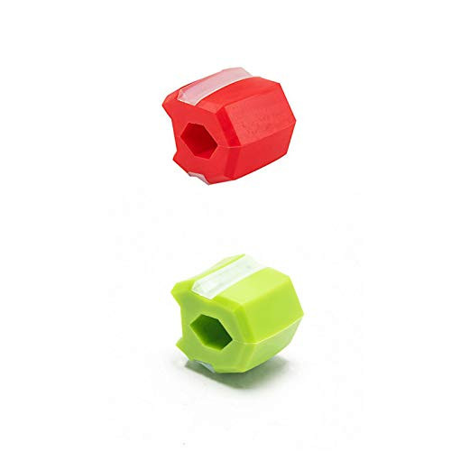 Jaw Exerciser Double Chin Reducer Jawline Exerciser Shaper for Women and Men Double Chin Exerciser, Facial Jaw Exercise Ball to Face Lift Chisel Chin Slimming, Facial Jaw Exerciser,Red Green