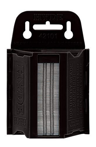 HYDE 42102 Heavy Duty -.025- Round Tip Utility Blade Dispenser, 100 Blades
