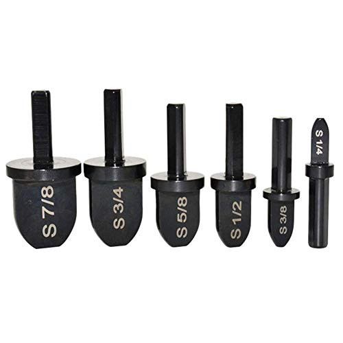 6pcs Professional Manual Copper Pipe Swage Tool Drill Bit,Professional Manual Copper Pipe Flaring Tool w/Triangular Handle, HVAC Repairing Set Include 7/8'', 3/4'', 5/8'', 1/2'', 3/8'', 1/4'' Bits