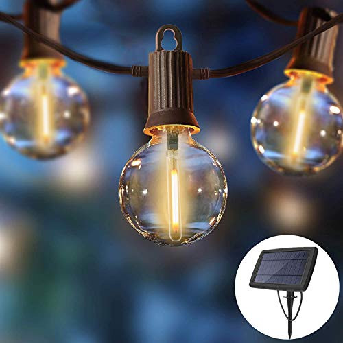 ZOTOYI 27FT Solar Outdoor String Lights, G40 Globe String Lights with 12 plus1 0.2W LED Filament Bulbs, Waterproof IP65 Patio Lights for Backyard Tents Garden Porch Gazebo Cafe, 2200K Warm White