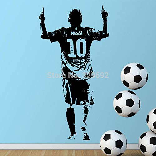 Xykshiyy Wall Decal Sticker Football Soccer Player Argentina Wall Stickers for Kids Room Boy Bedroom Mural Wall Art Cartoon Stickers Room Decoration 57x110cm