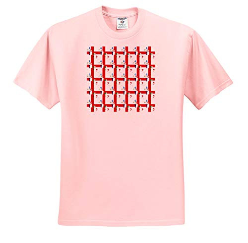 3dRose Taiche - Graphic Design - Rugby Sport - England Rugby Fan St George Cross Flag Pattern - Toddler Light-Pink-T-Shirt -4T- -ts_346235_49-