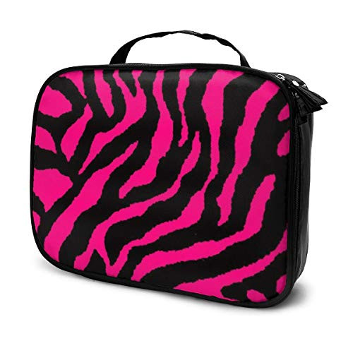 Makeup Bag Zebra Tiger Leopard Pink Travel Makeup Case Travel Makeup Train Case Cosmetic Bag Large Makeup Organizer Boxes