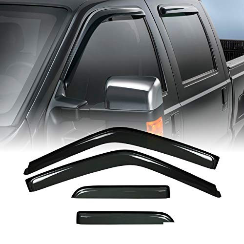 VioletLisa 4pcs for 2015-2019 F-150 Extended Cab -SuperCab- Sun Rain Guard Vent Shade Side Window Wind Deflectors Window Visors