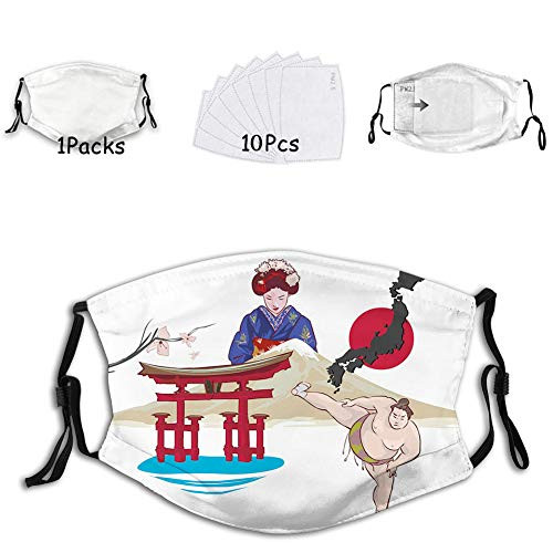 Funny Activated carbon mask,Japanese Woman Traditional Athlete Hand Fan Ethnic Cultural,Facial decorations for adult -1 mask with 10 filters- Funny Activated carbon mask,Japanese Woman Traditional Athlete Hand Fan Ethnic Cultural,Facial decorations for adult -1 mask with 10 filters-