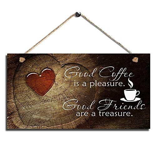 Smarten Arts Sweet Kitchen Decor Coffee Sign Good Coffee Good Friends House Decor Sign Farmhouse Coffee Wall Art Sign Size 11.5" x 6"