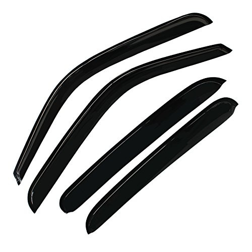 Gldifa Smoke Window Visor Compatible with 2002-2006 Avalanche/Escalade/Silverado Crew Cab Rain Guard Wind Deflector 4pcs