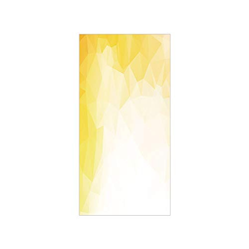 3D Decorative Film Privacy Window Film No Glue,Yellow and White,Fractal Mosaic Form with Simplistic Abstract Triangles with Ombre Effect Decorative,Yellow White,for Home and Office