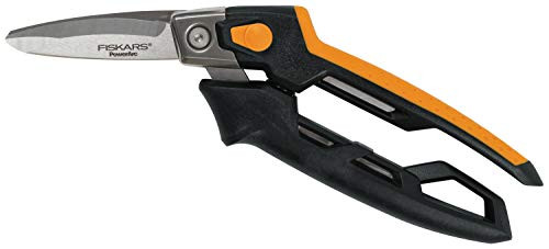 Fiskars PowerArc Heavy-Duty Utility Snip, Up to 30 percent More Power, Length 12cm, Heat-Treated Steel Blades/Plastic Handle, 1027206, Orange/Black