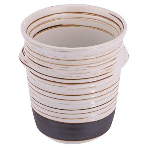 DOITOOL Kitchen Utensil Cutlery Organizer Ceramic Silverware Caddy Utensil Holder Flatware Caddy -White  plus Brown-