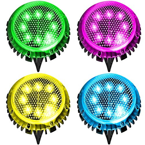 Solar Ground Lights Outdoor - Solar Lights Outdoor Decorative Garden Solar Lights Color Changing Led Solar Powered Pathway Lights Pathway Outdoor Landscape Lighting for Lawn/Patio/Yard/Walkway Solar Ground Lights Outdoor - Solar Lights Outdoor Decorative Garden Solar Lights Color Changing Led Solar Powered Pathway Lights Pathway Outdoor Landscape Lighting for Lawn/Patio/Yard/Walkway